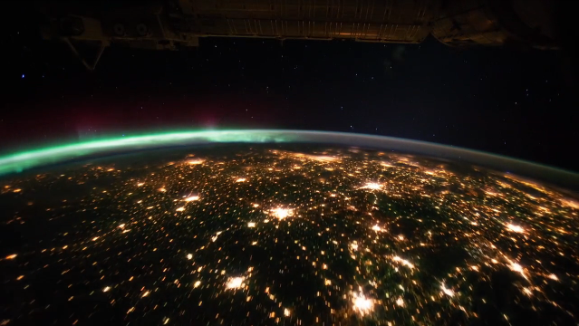 Time Lapse View from Space, Fly Over Earth