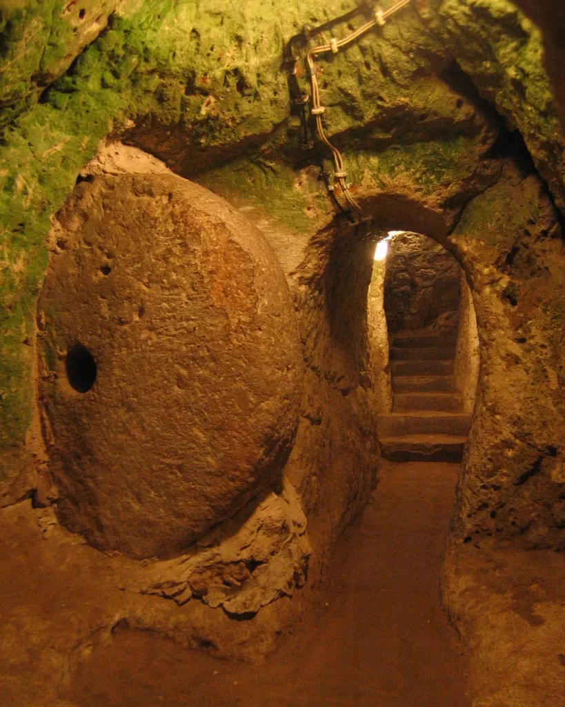 Half-ton boulders could be rolled in place to close off the tunnels in times of invasion